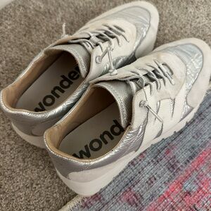 Silver and White Women's Sneakers